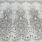 1 Yard Silver Beaded Lace Fabric Embroidered on Polyester Net Mesh 52 Inch Width